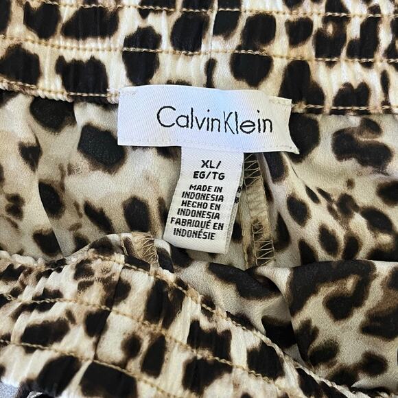 Calvin Klein Leopard Print Loose Fit Lounge Pants with Drawstring Size XL - Picture 5 of 9